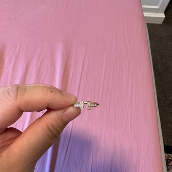 Tiffany t ring, rose gold with diamonds, size 8 - Picture 2 of 3
